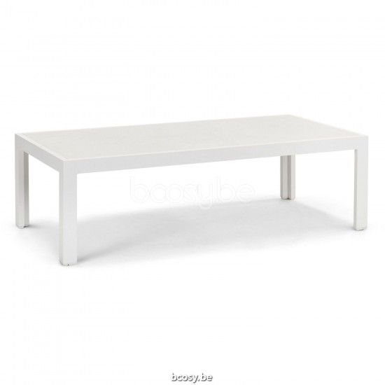 Diphano Cubic coffee table S (125x65) Aluminium White Frame Top Ceramic Cameo White 9-11 mm Inlay.