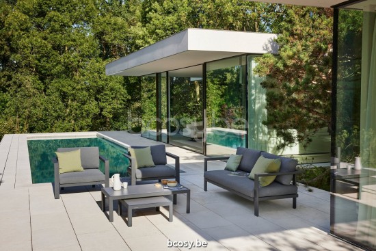 Diphano Cubic coffee table S (125x65) Aluminium Lava Frame Top Ceramic Graphite 9-11 mm Inlay.