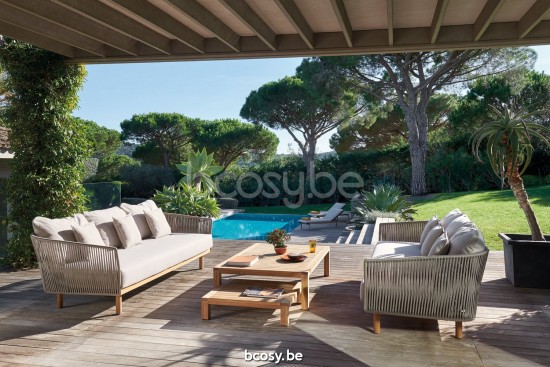 Diphano Natural lounge tafel met teak arm 120.01 Naturel Teak Frame Tafelblad Naturel Teak.