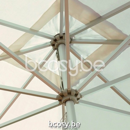 Jardinico AMALFI 250x250 Square Centerpost Parasol Pole White Canopy Natural Classic-Acryl solids.