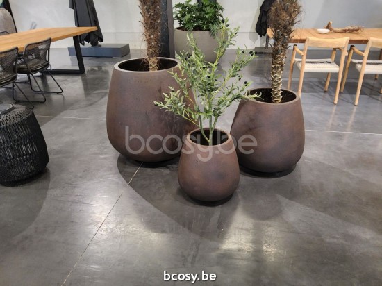 Jardinico CUMINO Runder Pflanzentopf Cumino Conico Satz 3 Ruggine.