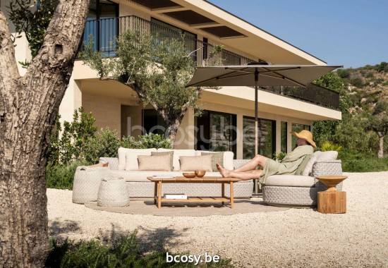 Jardinico JCP102 230x230 Square Centerpost Parasol Pole Cappuccino Canopy Umber Sunbrella Plus Marine cat3.