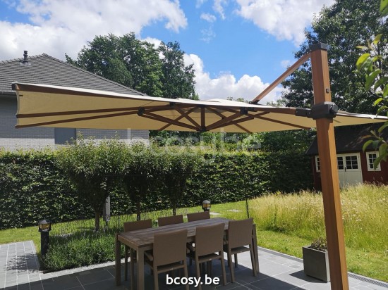 Jardinico JCP402 300x425 Rectangular Cantilever Parasol Pole Alu Teak Canopy Cotton Sunbrella Plus Marine.