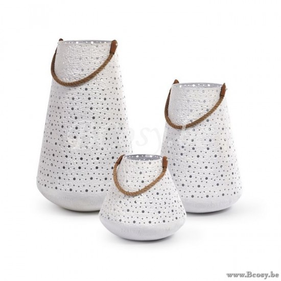 Jardinico Madras-Maddras Gartenwindlicht Laterne Kerzenlicht Weiss Gross Pulverbeschichteter Stahl 62H JAR-LI000012| LI012| Jardinico Gartenlanternen