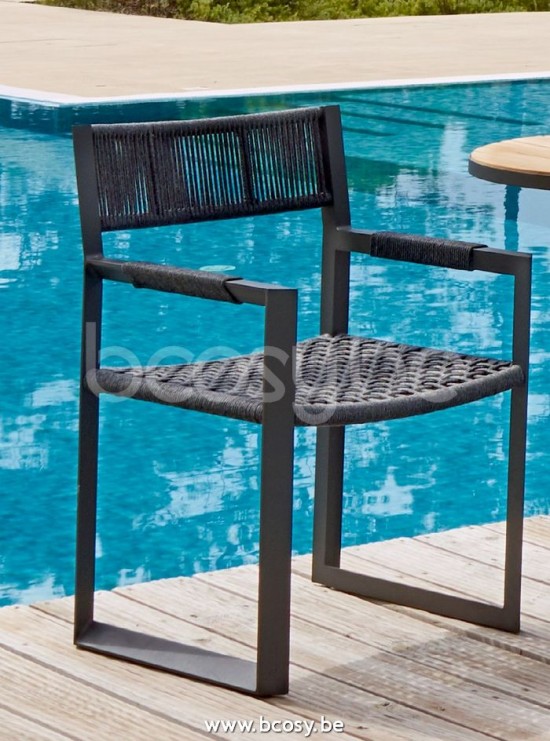 Jardinico MANTRA BISTRO Fauteuil Corde Anthracite.