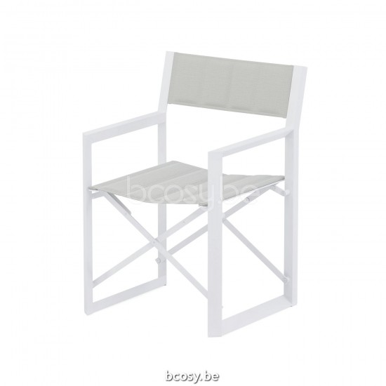 Jardinico MANTRA BISTRO Regisseurstoel White - Silver Textile.