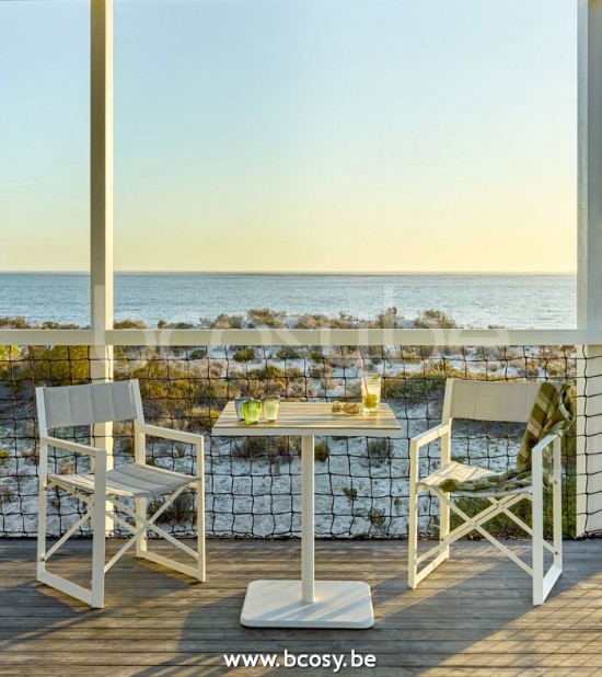 Jardinico MANTRA BISTRO Square Garden Outdoor Bistro Table 75x75 White Powder Coated Aluminium White.