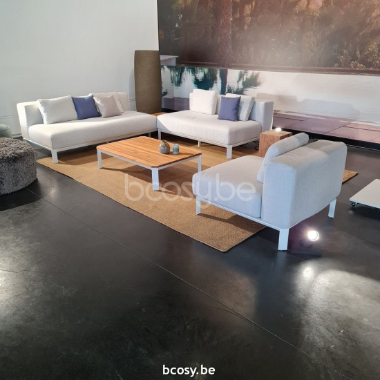 Jardinico MAUROO Canapé Sofa 2p Blanc Et Teck Vanilla.