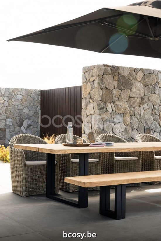 Jardinico NATURE Table De Jardin Noir Teak.