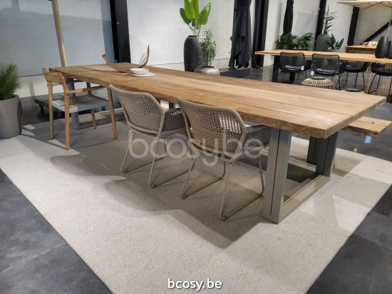 Jardinico NATURE Table de jardin rectangulaire et allonge en teck.