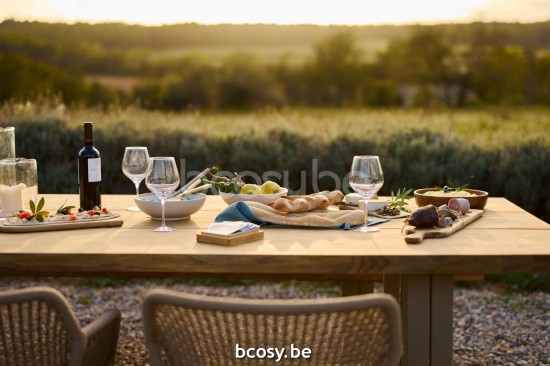 Jardinico NATURE Rectangular Dining table 400x120 Almond Teak.