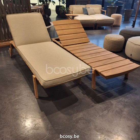 Jardinico NOA Bain De Soleil-chaise Longue teck - cordon artichaut Brulé.