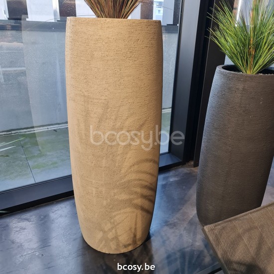 Jardinico TERRA Round Plant Pot Alto Large Sabbia.