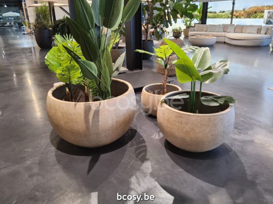 Jardinico TERRA Ronde Plantenpot Terra Cerchio Set 2 Pietra.