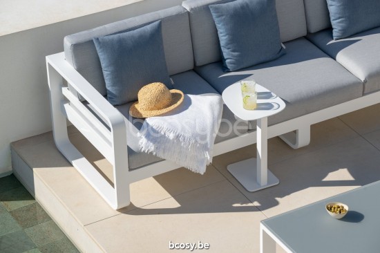 Jati Kebon Reno Sofa 3-Seat Alu White Mat.