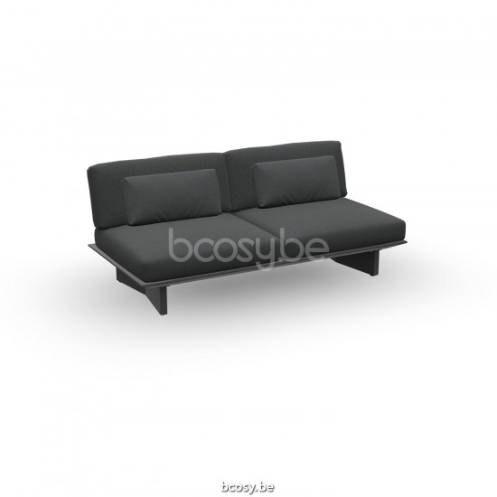 Jati Kebon Arbon Lounge Base 2-Seat Alu Charcoal Mat.