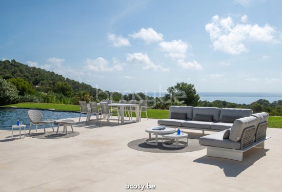 Jati Kebon Arbon Base salon 2 places Aluminium blanc mat.