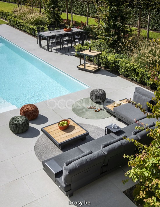 Jati Kebon Fano Base salon 3 places Sans coussins Aluminium anthracite mat.