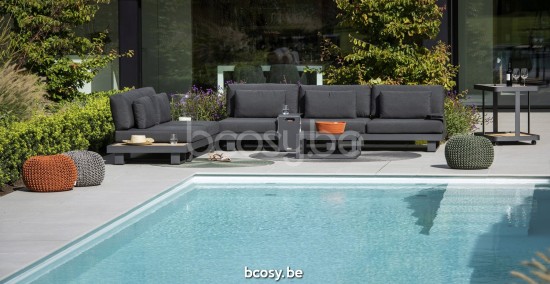 Jati Kebon Fano Lounge Basis 3-sitzig Ohne kissen Aluminium anthrazit matt.