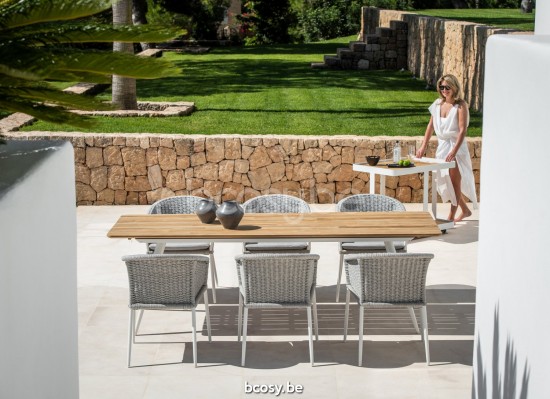 Jati&Kebon Baguta garden outdoor serving trolley White mat aluminium.