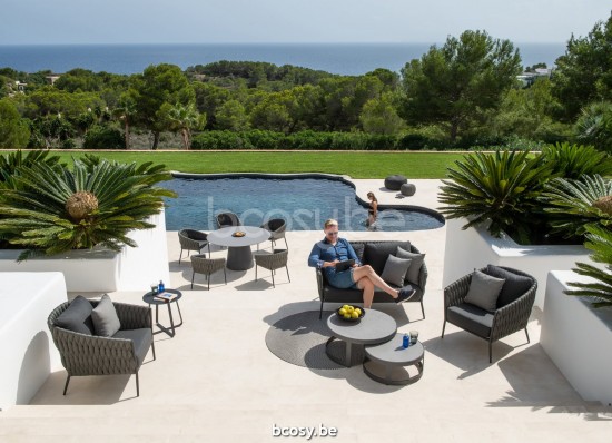 Jati&Kebon Fortuna Socks salons de jardin détente 1 place Aluminium anthracite mat.