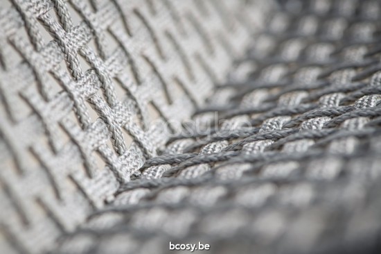 Jati&Kebon Durham opvouwbare tuinstoelen buitenstoelen stapelbaar in aluminium Wit mat aluminium Lichtgrijs melange.