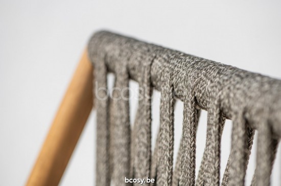 Jati Kebon Ritz Teak Gartenstuhl mit Armlehnen Ohne kissen Schnur Taupe.