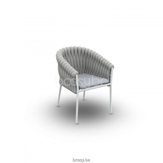 Jati Kebon Fortuna Socks Arm Chair Alu White Mat Socks Light Grey Seat Cushion Sunbrella Natte Grey Chine QDF.