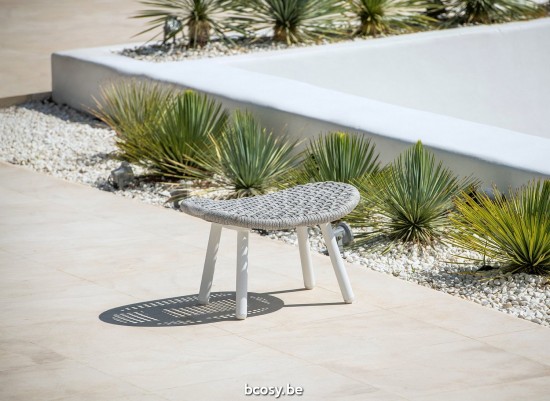 Jati Kebon Skate Alu Voetbank Wit mat aluminium Koord Lichtgrijs melange.