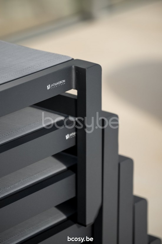 Jati Kebon Sylt Chaise longue Chaise longue empilable Sans coussins Aluminium blanc mat.