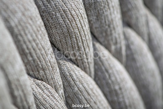 Jati Kebon Fortuna Socks Sofa 2,5-zits Sunbrella natte grey chine nat 10022 quick dry foam Wit mat aluminium.