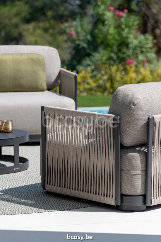 Jati Kebon Durbuy Base de salon 1 place Sans coussins Aluminium anthracite mat.