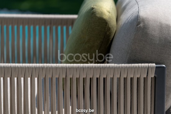 Jati Kebon Durbuy Lounge Base 1-Seat Alu Charcoal Mat.