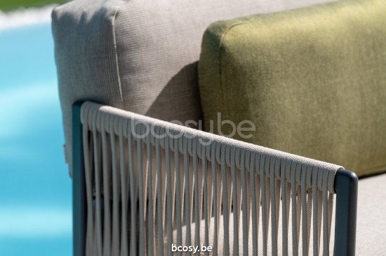 Jati&Kebon Durbuy Loungesets 1zit Antraciet mat aluminium.