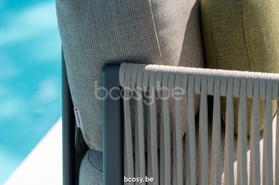 Jati Kebon Durbuy Lounge Basis 3-sitzig Ohne kissen Aluminium anthrazit matt.