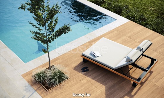 Jati Kebon Truro Ligbed Dubbel ligbed Zonder kussens Antraciet mat aluminium.