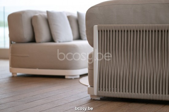 Jati&Kebon Durbuy Loungesets 1zit Wit mat aluminium.