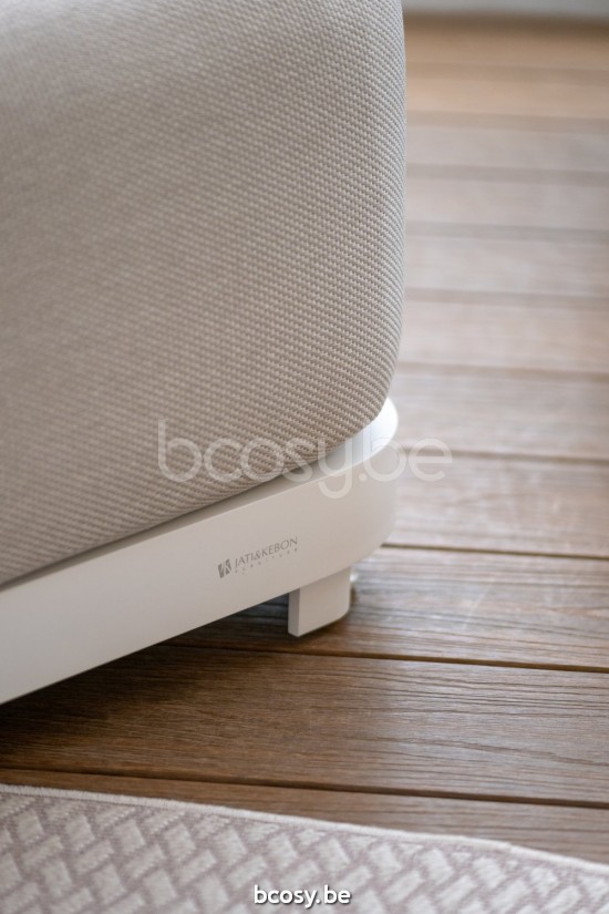 Jati&Kebon Durbuy salons de jardin détente 1 place Aluminium blanc mat.