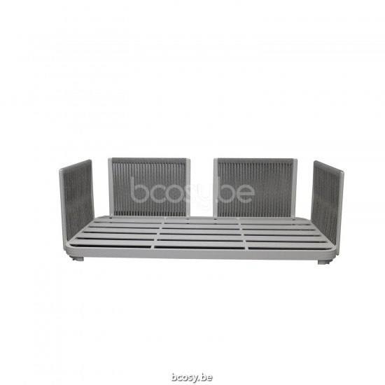 Jati Kebon Durbuy Loungebasis 2-zit Zonder kussens Wit mat aluminium.