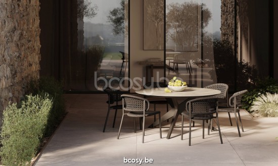 Jati&Kebon Butterfly stackable garden outdoor stacking chair Charcoal mat aluminium Charcoal.