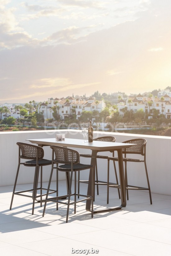 Jati&Kebon Butterfly chaises tabourets de bar de jardin Aluminium anthracite mat anthracite.