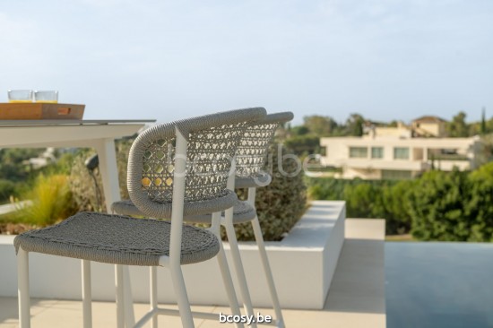 Jati Kebon Butterfly Bar Chair Alu White Mat Rope L Grey Melange Flower Weaving.