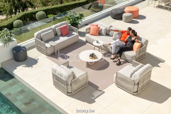 Jati Kebon Durbuy Base de salon 1 place Sans coussins Couleur sable.