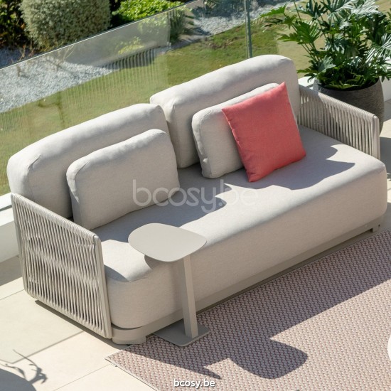 Jati Kebon Durbuy Lounge Base 2-Seat Alu Sand Mat.