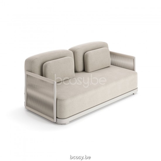Jati Kebon Durbuy Lounge Base 2-Seat Alu Sand Mat.