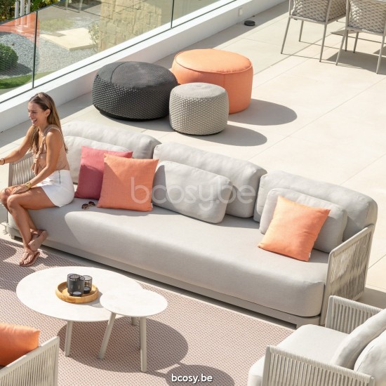 Jati Kebon Durbuy Lounge Base 3-Seat Alu Sand Mat.