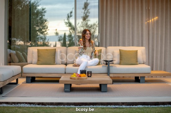 Jati Kebon Tucino Garten Couchtisch Aluminium anthrazit matt Tischplatte Aluminiumblech Charcoal.