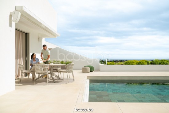 Jati Kebon Lima Fauteuil empilable Sans coussins Couleur sable Corde Linnen.