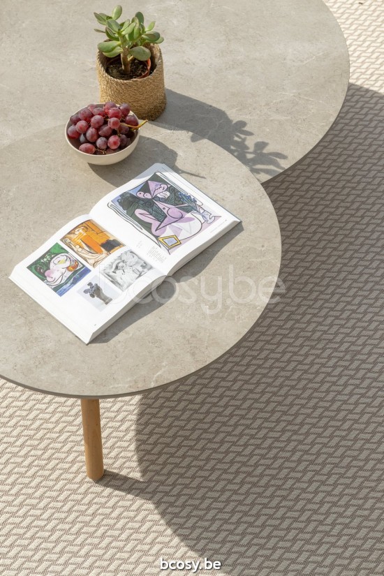 Jati Kebon Ronda Tuinsalontafel Tafelblad Keramisch Palladium grey 12mm.
