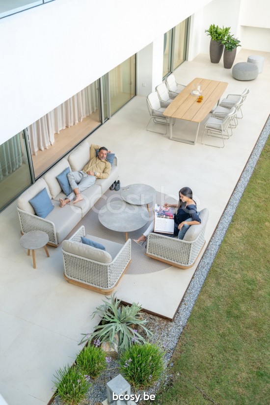 Jati Kebon Ronda Table basse de jardin Dessus de table Céramique Palladium grey 12mm.